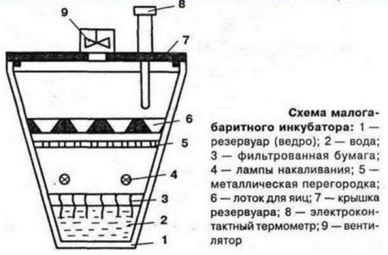 Схема инкубатора из ведра