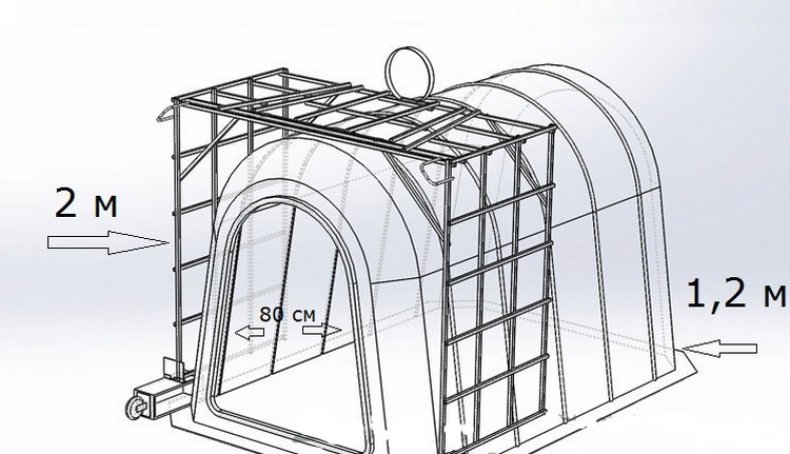 Схема домика для теленка
