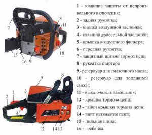 Схема бензопилы